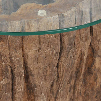 Salongbord Sofabord Tre Teak glass 50x40 cm