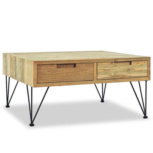 Salongbord Sofabord Tre Massiv Teak 80x80x40 cm