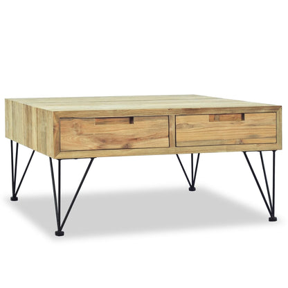 Salongbord Sofabord Tre Massiv Teak 80x80x40 cm