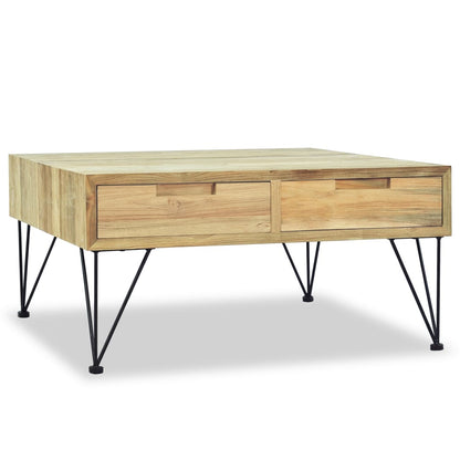 Salongbord Sofabord Tre Massiv Teak 80x80x40 cm