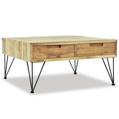 Salongbord Sofabord Tre Massiv Teak 80x80x40 cm