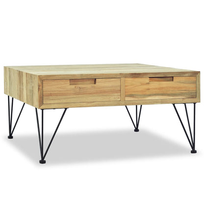 Salongbord Sofabord Tre Massiv Teak 80x80x40 cm