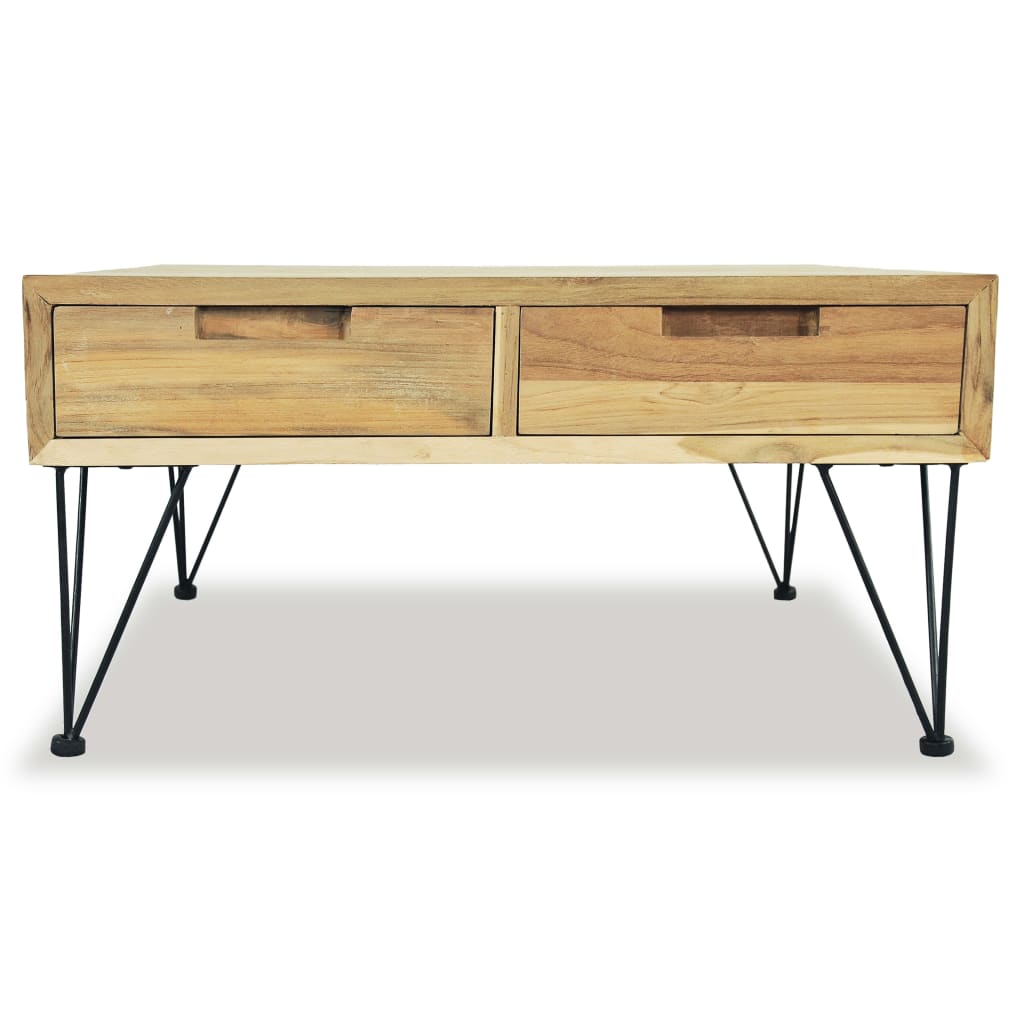 Salongbord Sofabord Tre Massiv Teak 80x80x40 cm