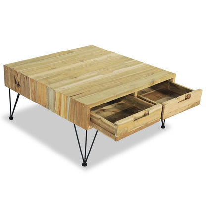 Salongbord Sofabord Tre Massiv Teak 80x80x40 cm