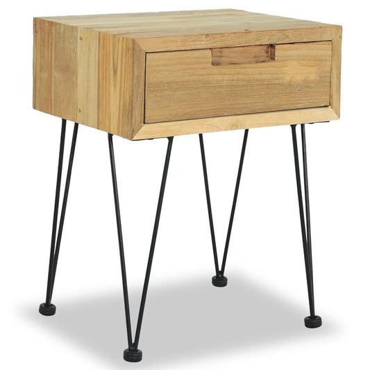 Nattbord Sengbord Tre massiv teak 40x30x50 cm
