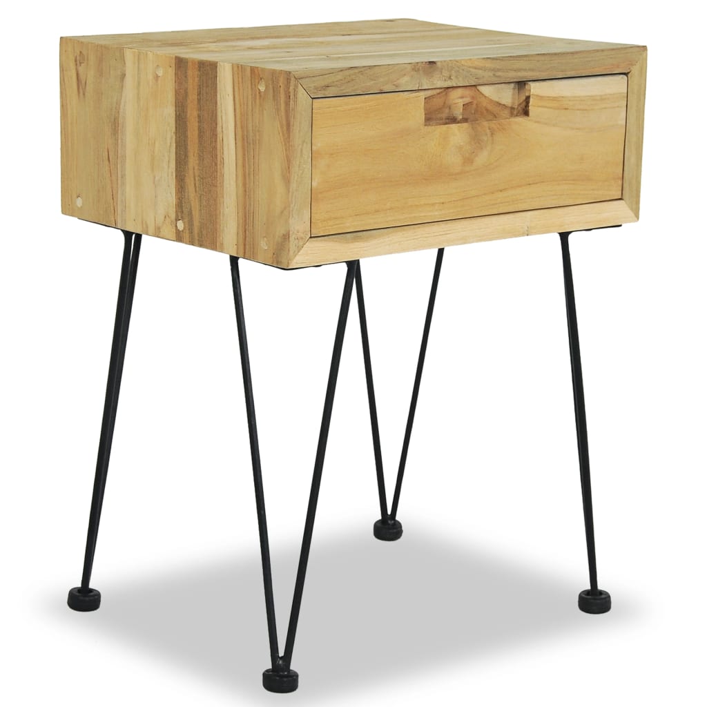 Nattbord Sengbord Tre massiv teak 40x30x50 cm