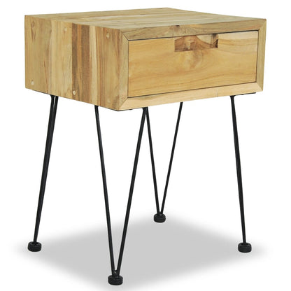 Nattbord Sengbord Tre massiv teak 40x30x50 cm
