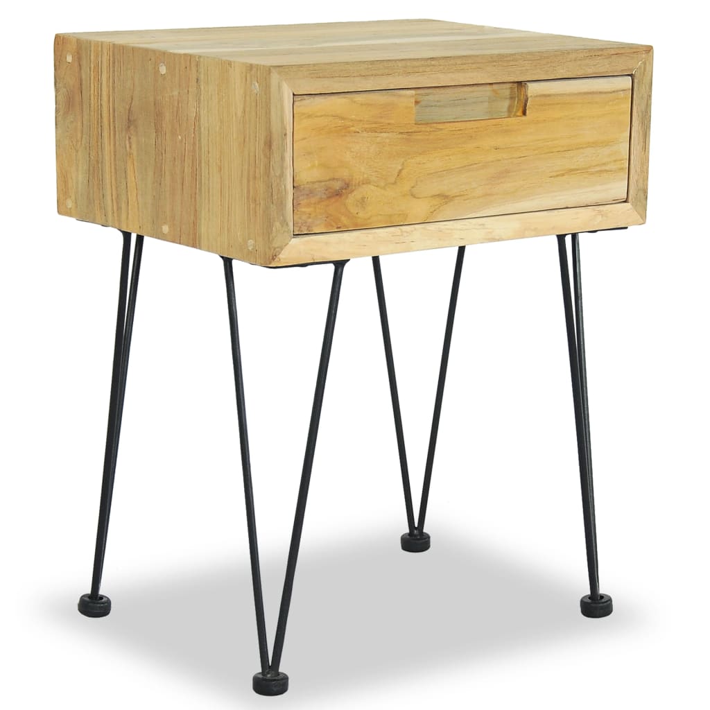 Nattbord Sengbord Tre massiv teak 40x30x50 cm