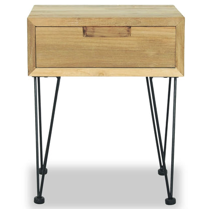 Nattbord Sengbord Tre massiv teak 40x30x50 cm