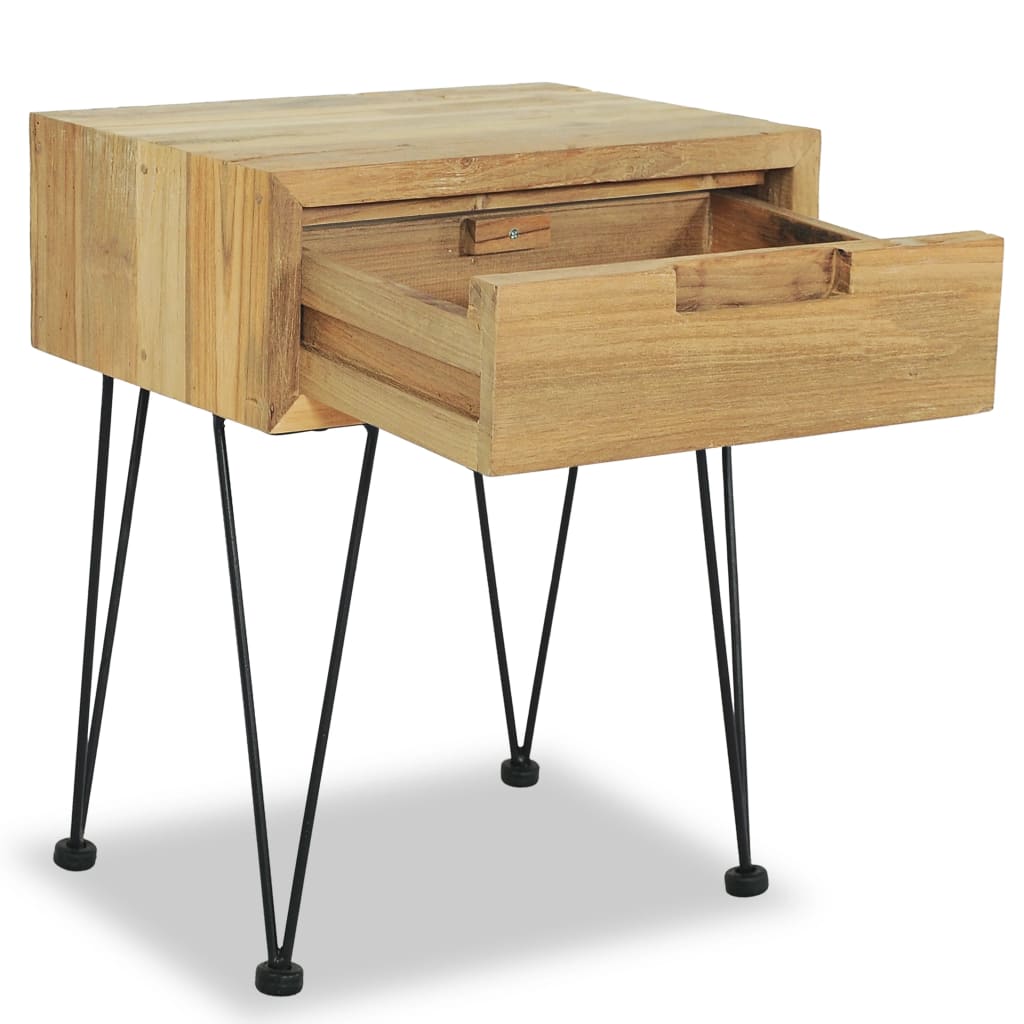 Nattbord Sengbord Tre massiv teak 40x30x50 cm