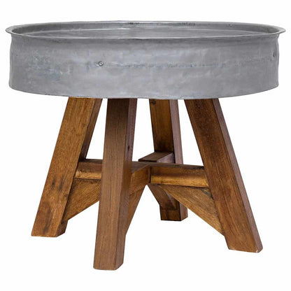 Salongbord Sofabord Tre Gjenvunnet Heltre 60x45 cm sølv