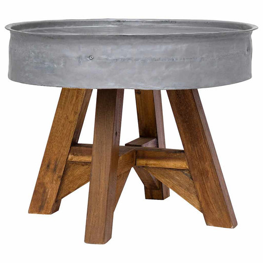 Salongbord Sofabord Tre Gjenvunnet Heltre 60x45 cm sølv