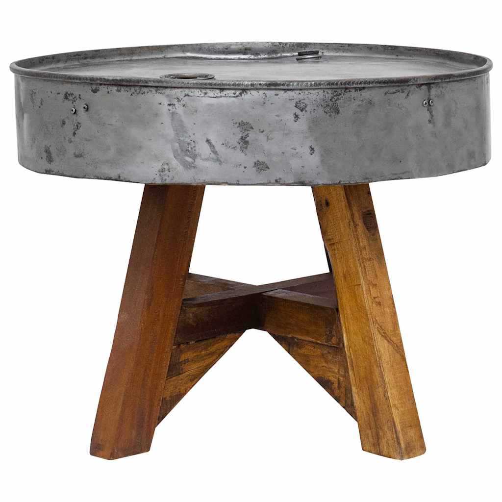 Salongbord Sofabord Tre Gjenvunnet Heltre 60x45 cm sølv