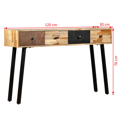 Avlastningsbord Konsollbord Tre gjenvunnet heltre teak 120x30x76 cm