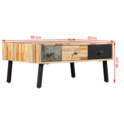 Salongbord Sofabord Tre Gjenvunnet Heltre teak 90x65x40 cm