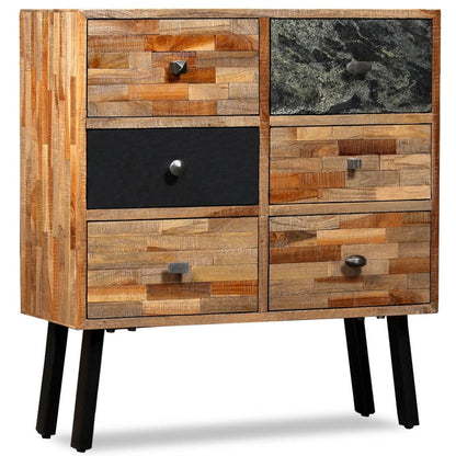 Skap Tre med 6 skuffer heltre gjenvunnet teak 70x30x76 cm