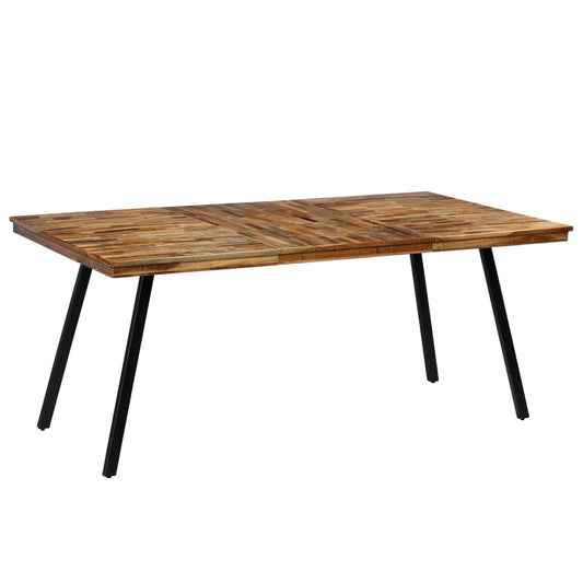 Spisebord Kjøkkenbord Tre gjenvunnet teak og stål 180x90x76 cm