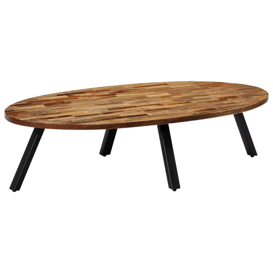Salongbord Sofabord Tre gjenvunnet heltre i teak oval 120x60x30 cm