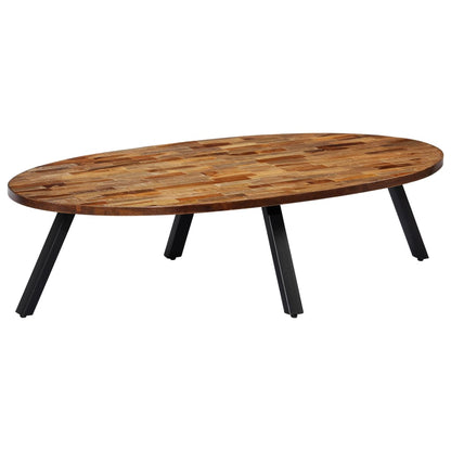 Salongbord Sofabord Tre gjenvunnet heltre i teak oval 120x60x30 cm