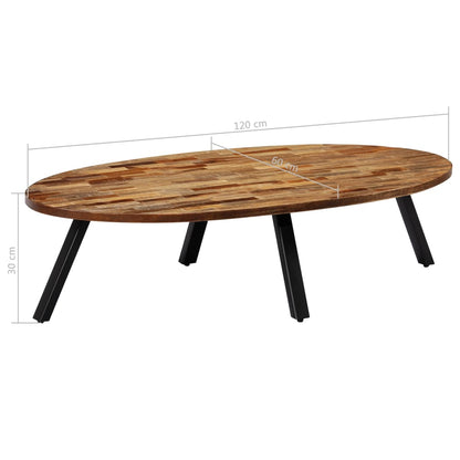 Salongbord Sofabord Tre gjenvunnet heltre i teak oval 120x60x30 cm