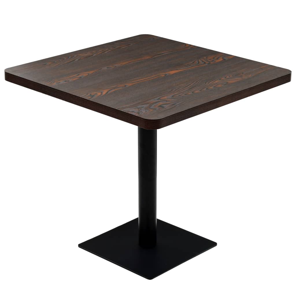 Bistrobord MDF og stål firkantet 80x80x75 cm mørk aske