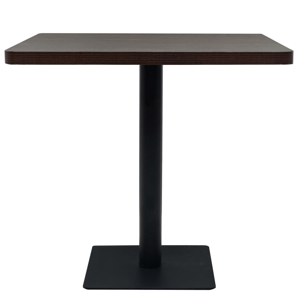 Bistrobord MDF og stål firkantet 80x80x75 cm mørk aske