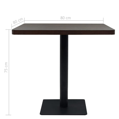 Bistrobord MDF og stål firkantet 80x80x75 cm mørk aske
