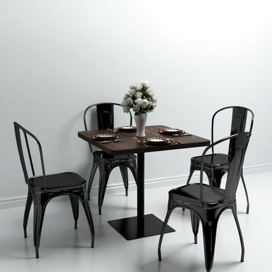 Bistrobord MDF og stål firkantet 80x80x75 cm mørk aske