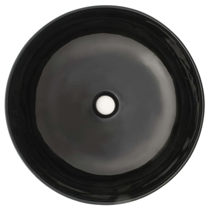 Baderomservant keramisk rund Svart 41,5x13,5 cm