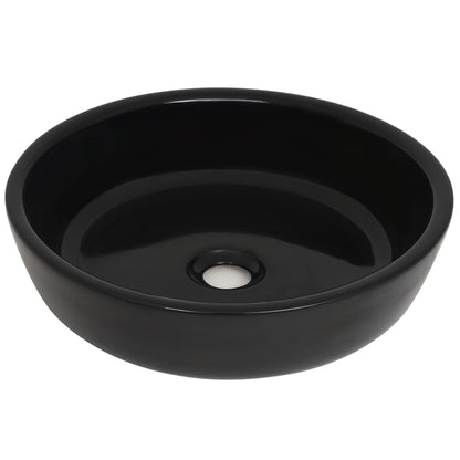 Baderomservant keramisk rund Svart 42x12 cm