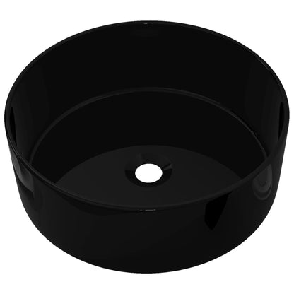 Baderomservant keramisk rund Svart 40x15 cm