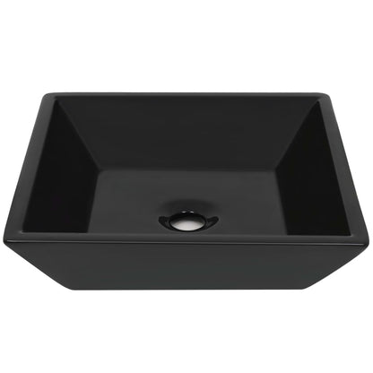 Baderomservant keramisk kvadratisk Svart 41,5x41,5x12 cm