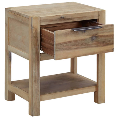 Nattbord Sengbord Tre Heltre Akasietre med skuff 40x30x48 cm