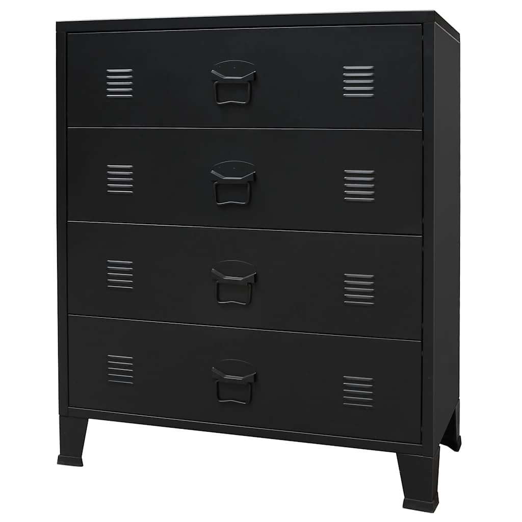 Kommode DIV. Svart metall industriell stil 78x40x93 cm