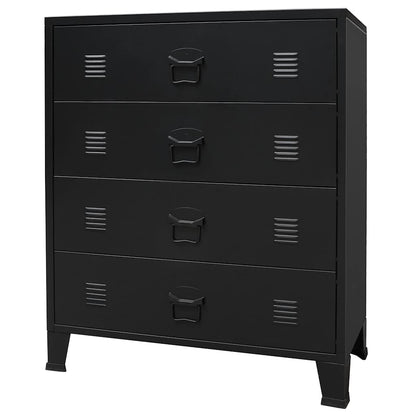 Kommode DIV. Svart metall industriell stil 78x40x93 cm