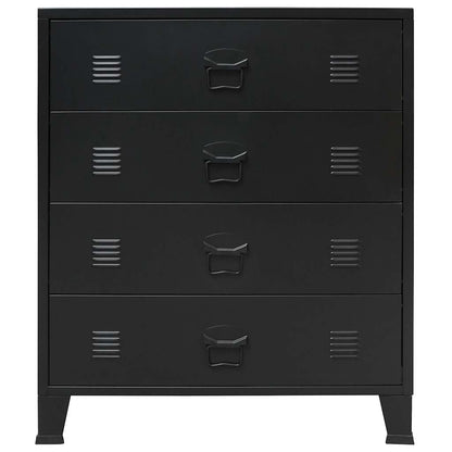 Kommode DIV. Svart metall industriell stil 78x40x93 cm