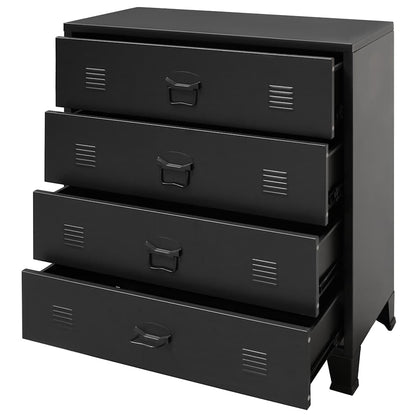 Kommode DIV. Svart metall industriell stil 78x40x93 cm