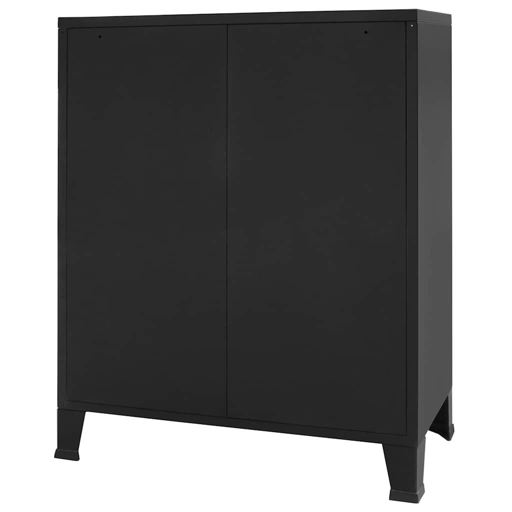 Kommode DIV. Svart metall industriell stil 78x40x93 cm