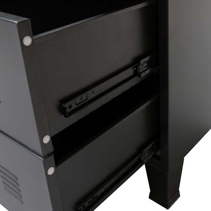Kommode DIV. Svart metall industriell stil 78x40x93 cm