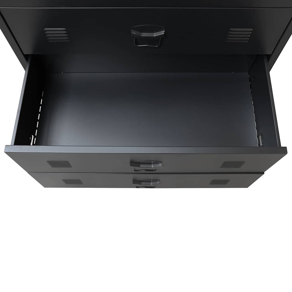 Kommode DIV. Svart metall industriell stil 78x40x93 cm