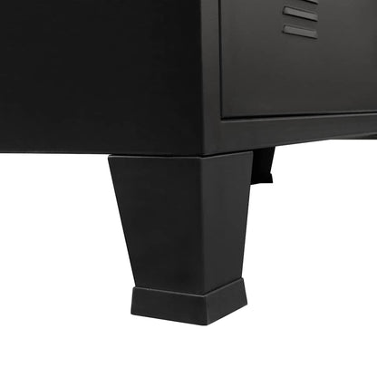 Kommode DIV. Svart metall industriell stil 78x40x93 cm