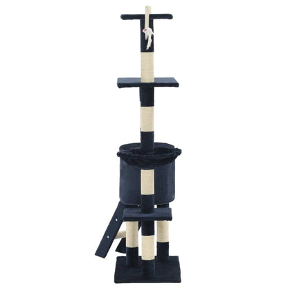Kattemøbel Kloretre med klorestolper i sisal 138 cm mørkeblå