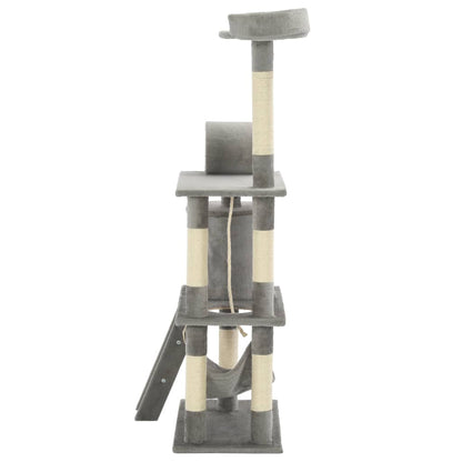 Kloretre med klorestolper i sisal 140 cm grå