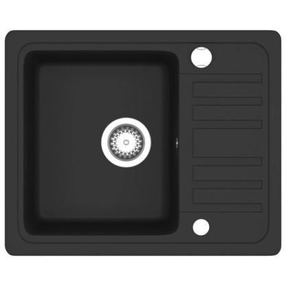Kjøkkenvask i granitt enkel kum Svart