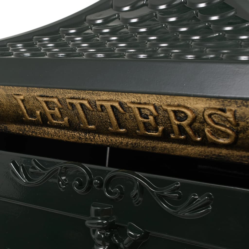 Postkasse på sokkel aluminum gammeldags rustbestandig grønn