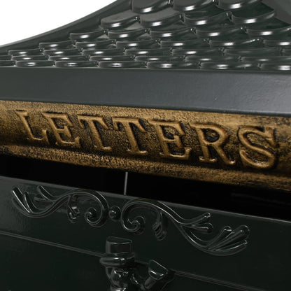 Postkasse på sokkel aluminum gammeldags rustbestandig grønn