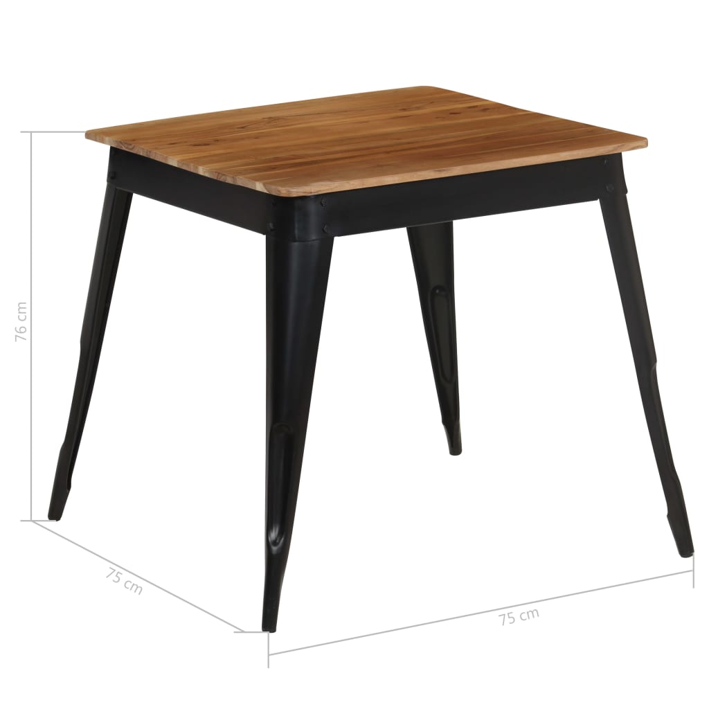 Spisebord Kjøkkenbord Tre heltre akasie og stål 75x75x76 cm