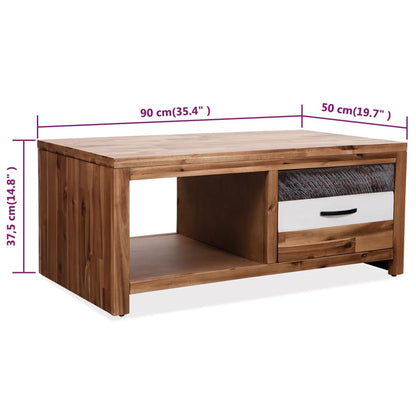 Salongbord Sofabord Tre heltre akasie 90x50x37,5 cm