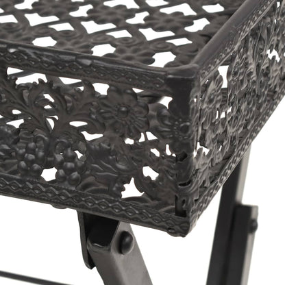 Sidebord Svart Foldbart tebord gammeldags stil metall 58x35x72 cm