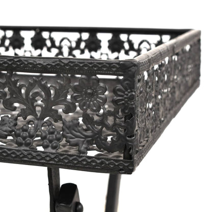 Sidebord Svart Foldbart tebord gammeldags stil metall 58x35x72 cm